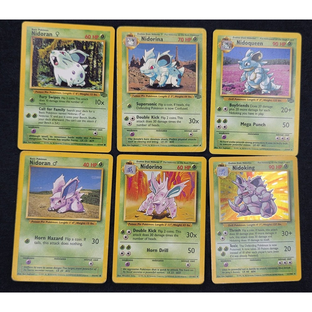 Pokemon Nidoqueen Nidoking Lot Base Set‎ Vintage